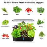 Hydroponics Growing System 12 Pods Plant Starter Kit with Timer Grow Light Pump System Big Water Tank