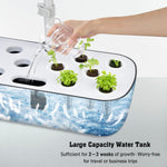 Hydroponics Growing System 12 Pods Plant Starter Kit with Timer Grow Light Pump System Big Water Tank