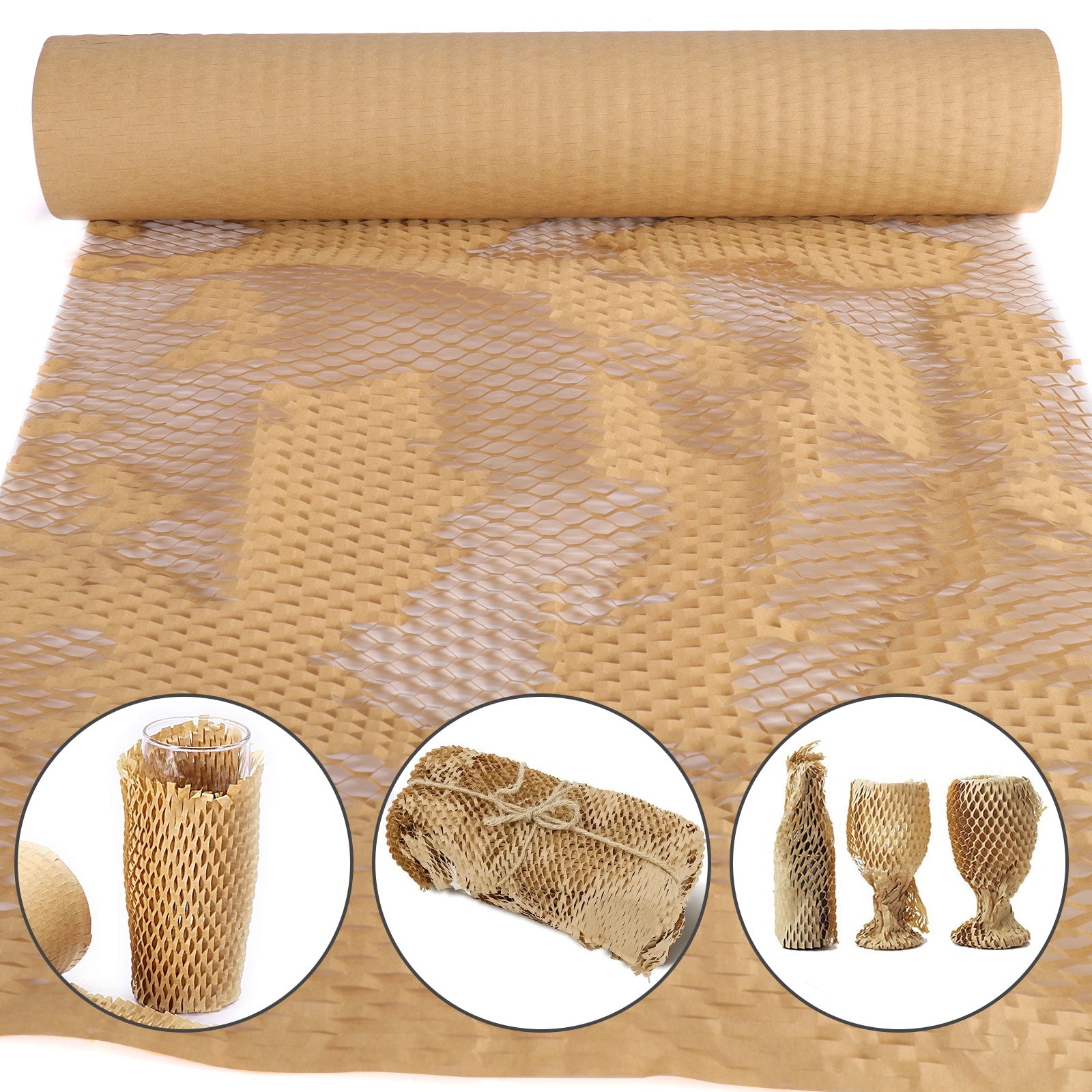 Honeycomb Packing Paper Recyclable Cushioning Wrap Roll for Protecting Fragile Items Transportation Protection