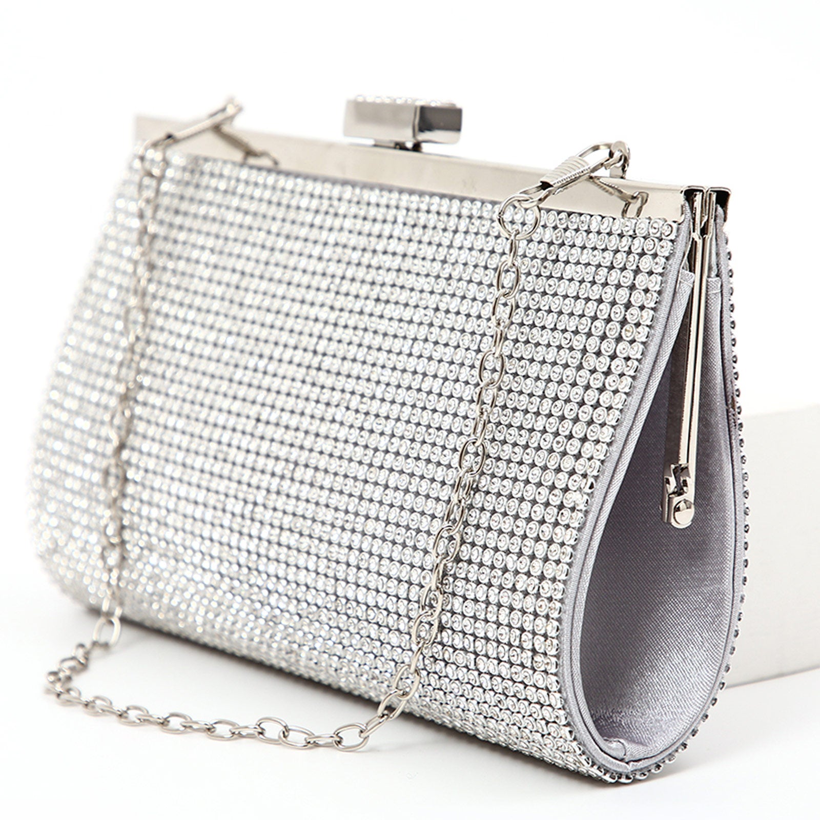 Women Evening Handbag with All Rhinestone Square for Wedding Banquet Party Prom