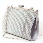 Women Evening Handbag with All Rhinestone Square for Wedding Banquet Party Prom