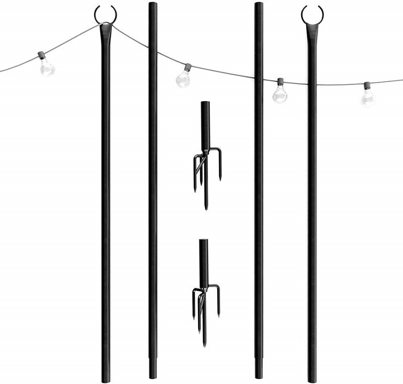 Hook for Outdoor String Lights with Anti-rust Bracket for Terrace Garden Residential Cafe Wedding Decoration Hanging Plants Wreaths Lanterns Baskets,Black