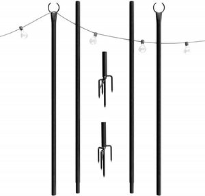 Hook for Outdoor String Lights with Anti-rust Bracket for Terrace Garden Residential Cafe Wedding Decoration Hanging Plants Wreaths Lanterns Baskets,Black