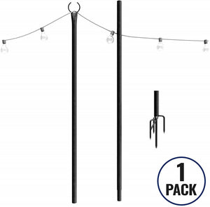 Hook for Outdoor String Lights with Anti-rust Bracket for Terrace Garden Residential Cafe Wedding Decoration Hanging Plants Wreaths Lanterns Baskets,Black