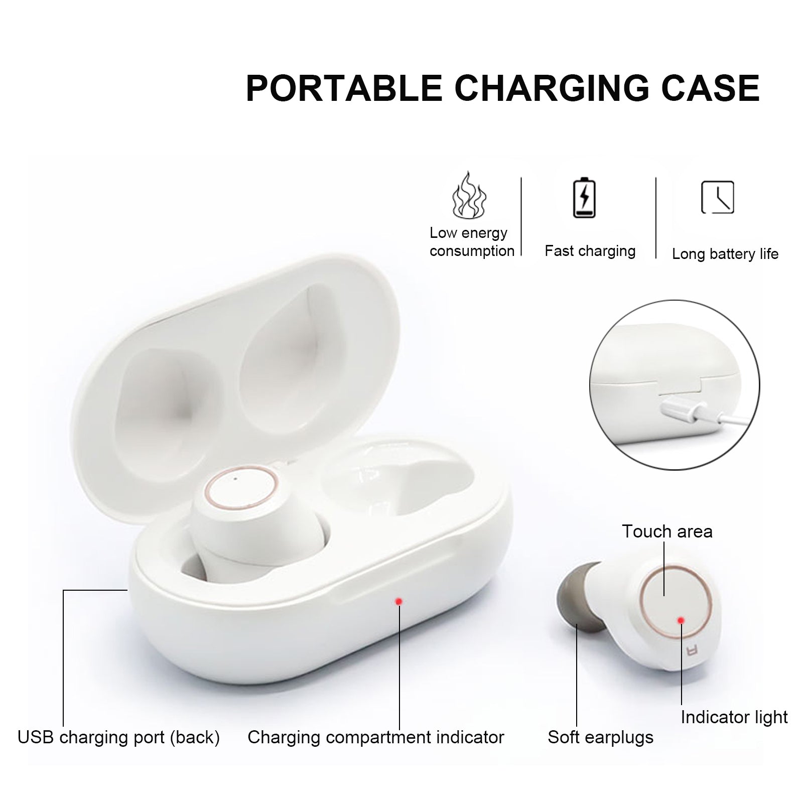 Hearing Amplifier Aid Rechargeable Digital Personal Sound Amplifier Devices ITE for Seniors,Inner-Ear Hearing aid,TV,2-Pack with Charging Box