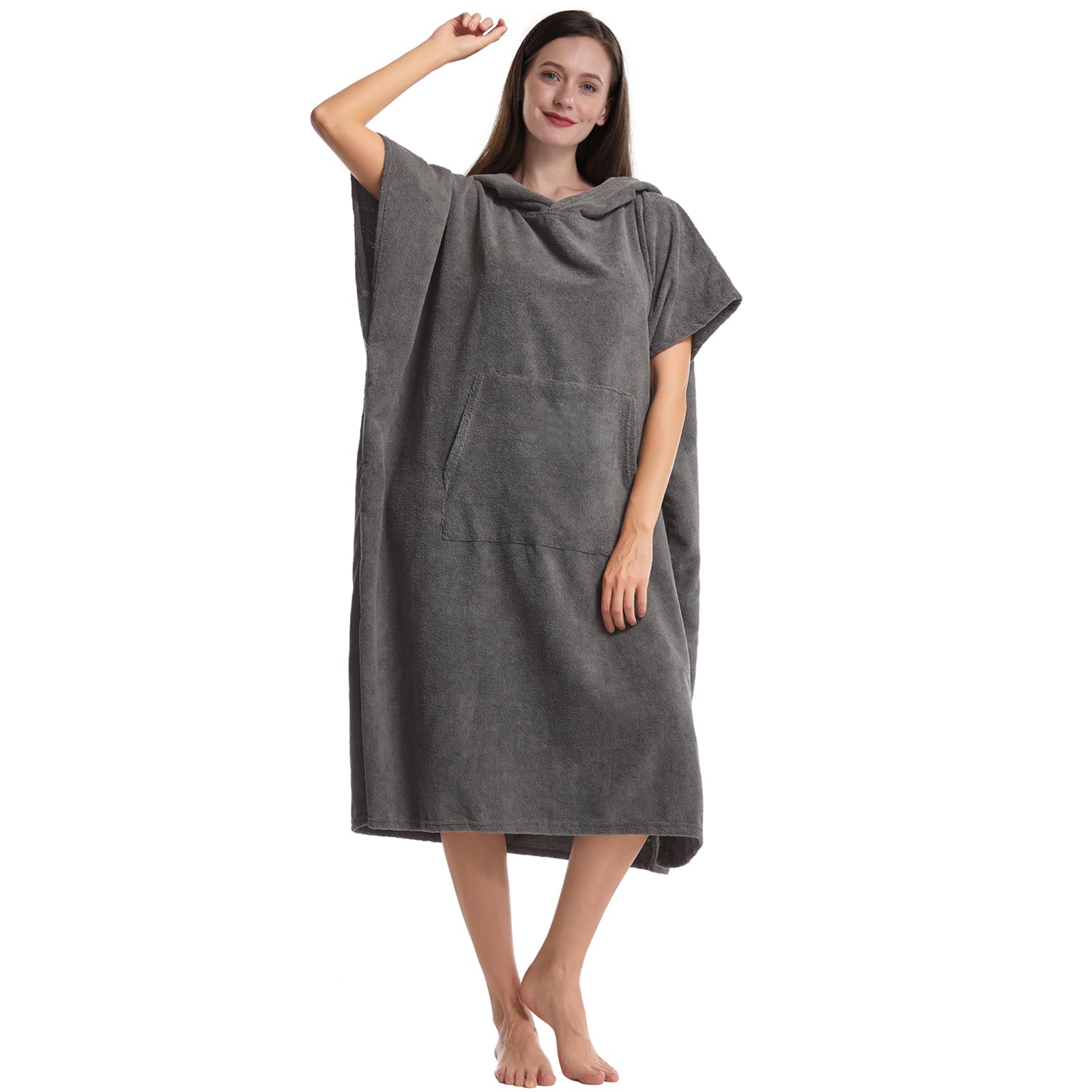 Surf Poncho Changing Robe Super Soft Swimming Towel with Pocket Hood for Beach Pool Lake Water Park