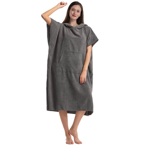 Surf Poncho Changing Robe Super Soft Swimming Towel with Pocket Hood for Beach Pool Lake Water Park