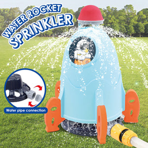 Kids Sprinkler 360-degree Rotation Rocket Sprinkler Summer Outdoor Lawns Water Spray Toy Funny Gifts for Kids Aged 3-12