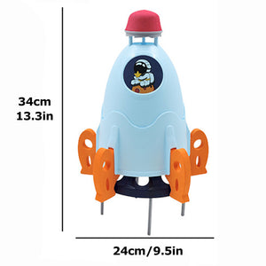 Kids Sprinkler 360-degree Rotation Rocket Sprinkler Summer Outdoor Lawns Water Spray Toy Funny Gifts for Kids Aged 3-12