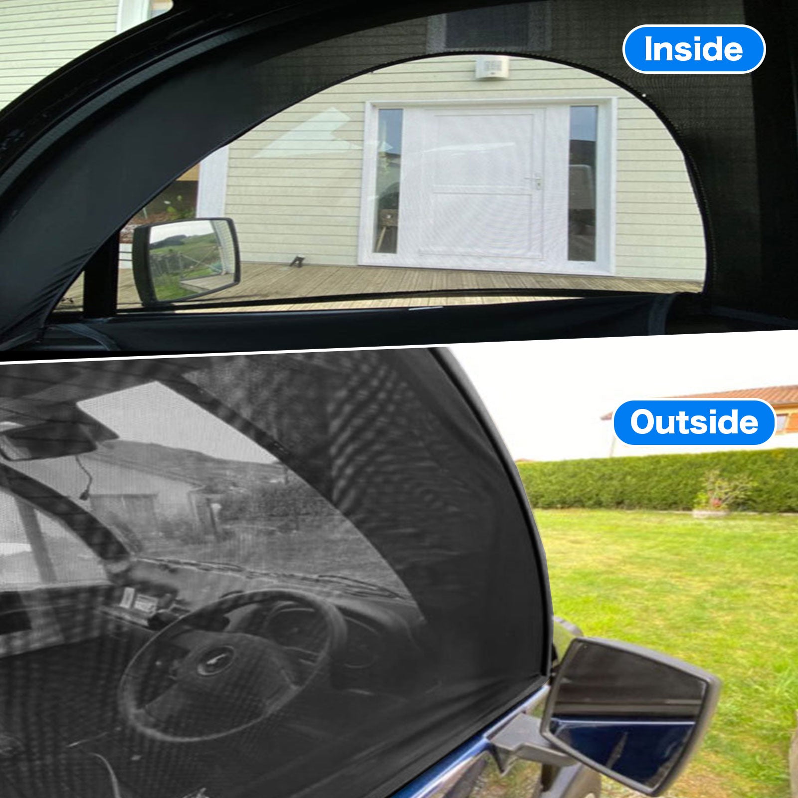 Car Window Shades,2 Pack Breathable Mesh Side Window Sun Shade, Protection Privacy for Family Pet When Parking on Trips