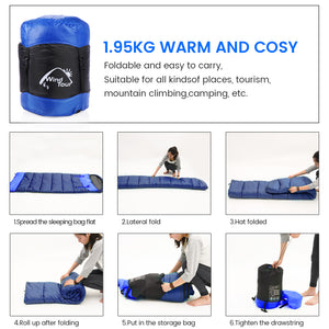 Sleeping Bags Designed to Zip Together to Form A Huge Double Sleeping Bag -Camping Hiking Outdoors