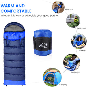 Sleeping Bags Designed to Zip Together to Form A Huge Double Sleeping Bag -Camping Hiking Outdoors