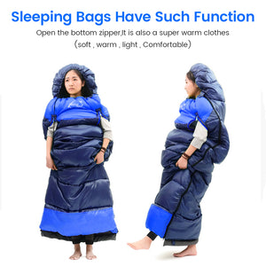 Sleeping Bags Designed to Zip Together to Form A Huge Double Sleeping Bag -Camping Hiking Outdoors