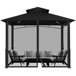 Outdoor Gazebo Canopy 4-Panel Screen Walls with Zipper for for Patio Garden Backyard (Mosquito Net Only)