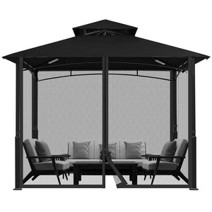 Outdoor Gazebo Canopy 4-Panel Screen Walls with Zipper for for Patio Garden Backyard (Mosquito Net Only)