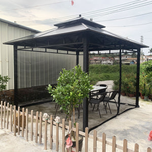 Outdoor Gazebo Canopy 4-Panel Screen Walls with Zipper for for Patio Garden Backyard (Mosquito Net Only)