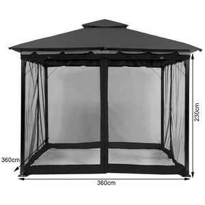 Outdoor Gazebo Canopy 4-Panel Screen Walls with Zipper for for Patio Garden Backyard (Mosquito Net Only)