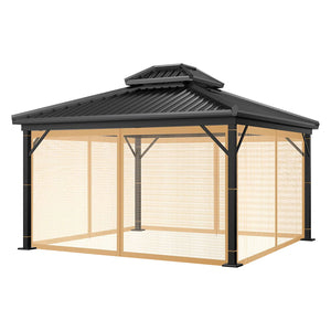 Outdoor Gazebo Canopy 4-Panel Screen Walls with Zipper for for Patio Garden Backyard (Mosquito Net Only)