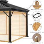 Outdoor Gazebo Canopy 4-Panel Screen Walls with Zipper for for Patio Garden Backyard (Mosquito Net Only)