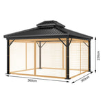 Outdoor Gazebo Canopy 4-Panel Screen Walls with Zipper for for Patio Garden Backyard (Mosquito Net Only)