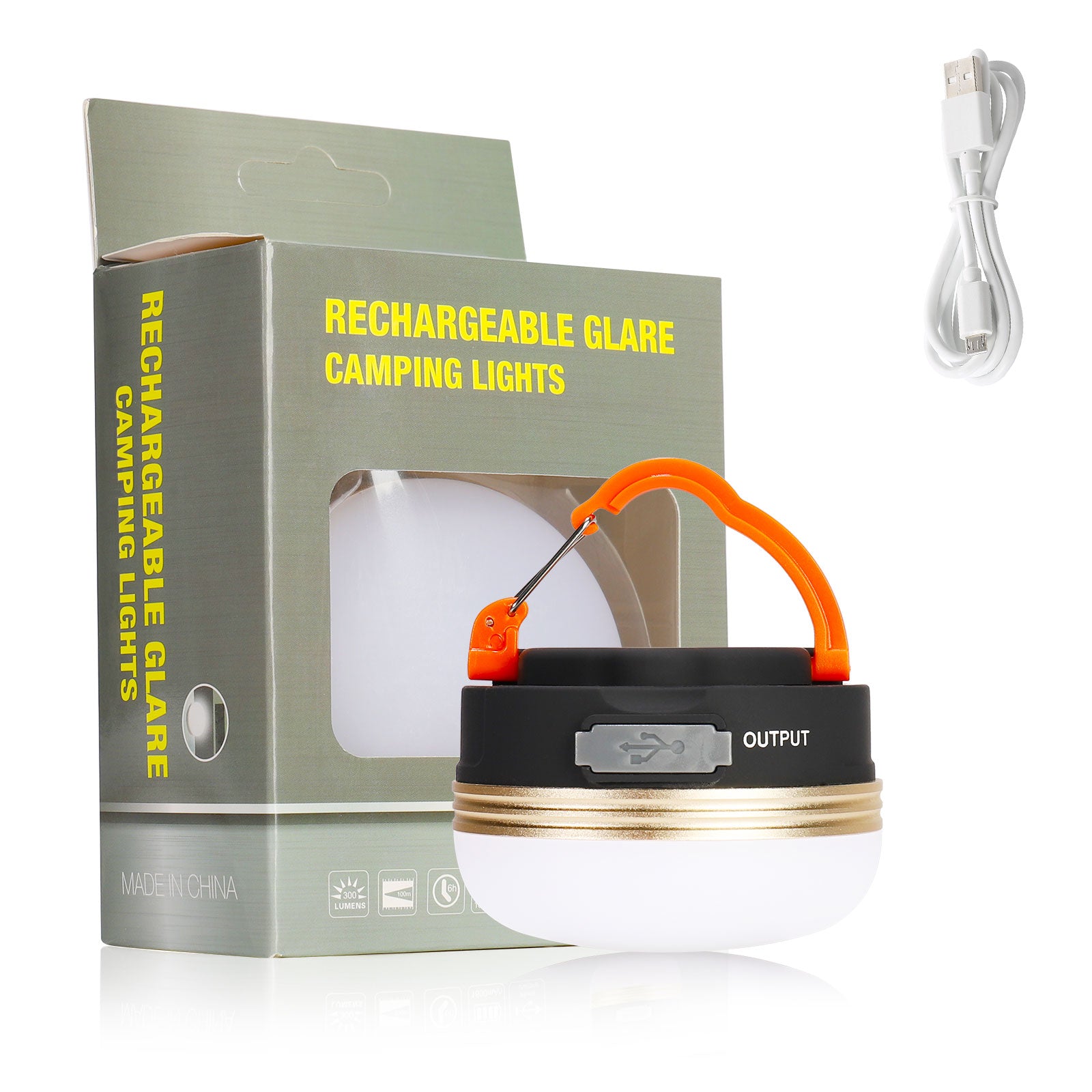 LED Camping Light USB Rechargeable Tent Lantern Waterproof Mobile Flashlight