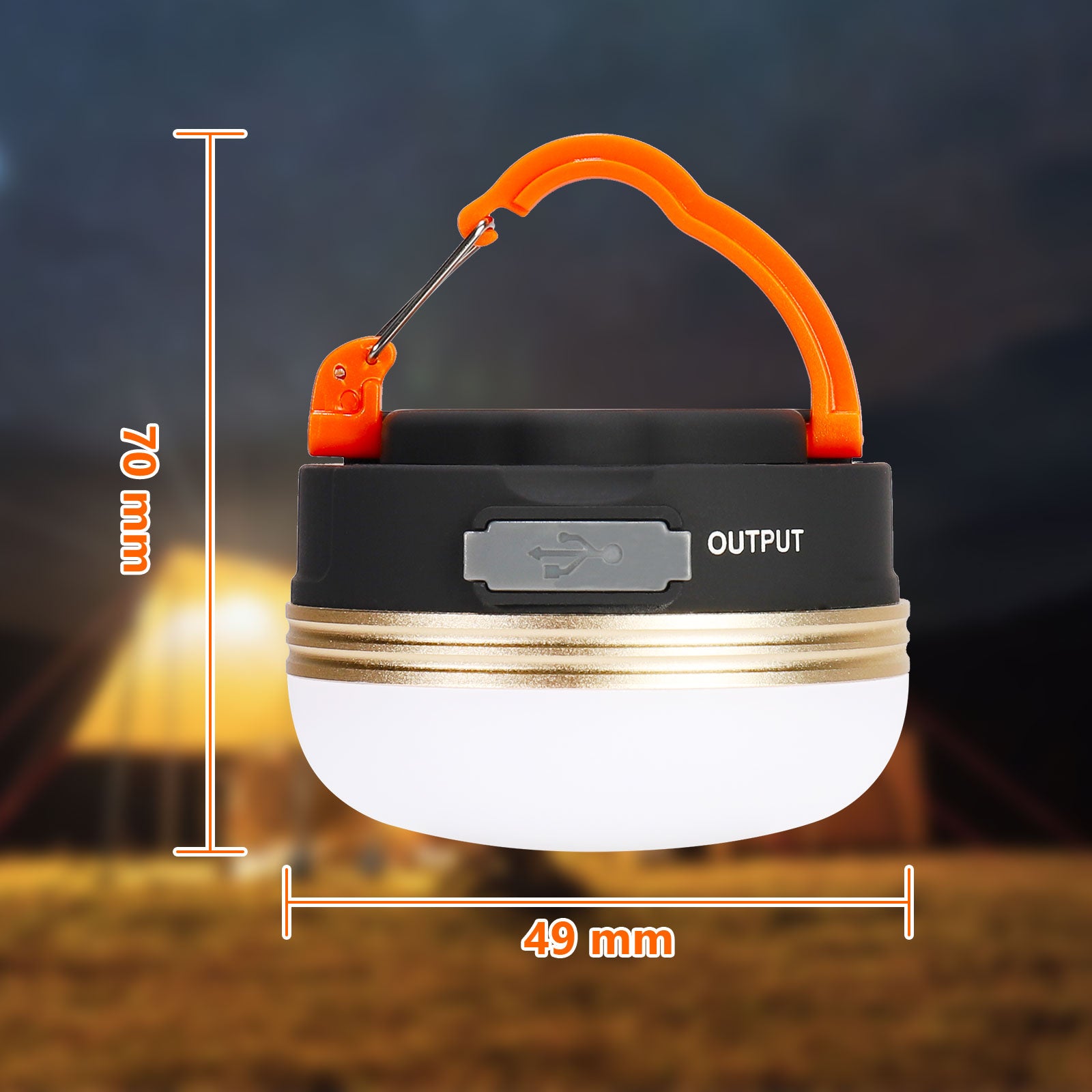 LED Camping Light USB Rechargeable Tent Lantern Waterproof Mobile Flashlight