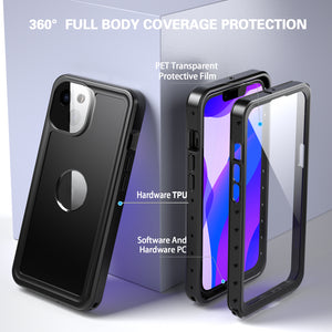 iPhone 13 Case with Built-in Screen Protector 360° Full Body Protective IP68 Waterproof Diving Cover
