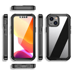 Designed for iPhone 13 Series Case 360° Full Body Protective Cover Anti-Drop Anti-Scratch Clear Phone Case, Black