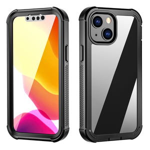 Designed for iPhone 13 Series Case 360° Full Body Protective Cover Anti-Drop Anti-Scratch Clear Phone Case, Black