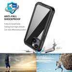 Designed for iPhone 13 Series Case 360° Full Body Protective Cover Anti-Drop Anti-Scratch Clear Phone Case, Black
