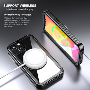 Designed for iPhone 13 Series Case 360° Full Body Protective Cover Anti-Drop Anti-Scratch Clear Phone Case, Black