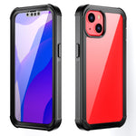 Designed for iPhone 13 Series Case 360° Full Body Protective Cover Anti-Drop Anti-Scratch Clear Phone Case, Black