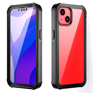 Designed for iPhone 13 Series Case 360° Full Body Protective Cover Anti-Drop Anti-Scratch Clear Phone Case, Black