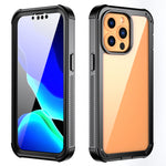 Designed for iPhone 13 Series Case 360° Full Body Protective Cover Anti-Drop Anti-Scratch Clear Phone Case, Black