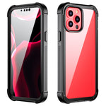 Designed for iPhone 13 Series Case 360° Full Body Protective Cover Anti-Drop Anti-Scratch Clear Phone Case, Black
