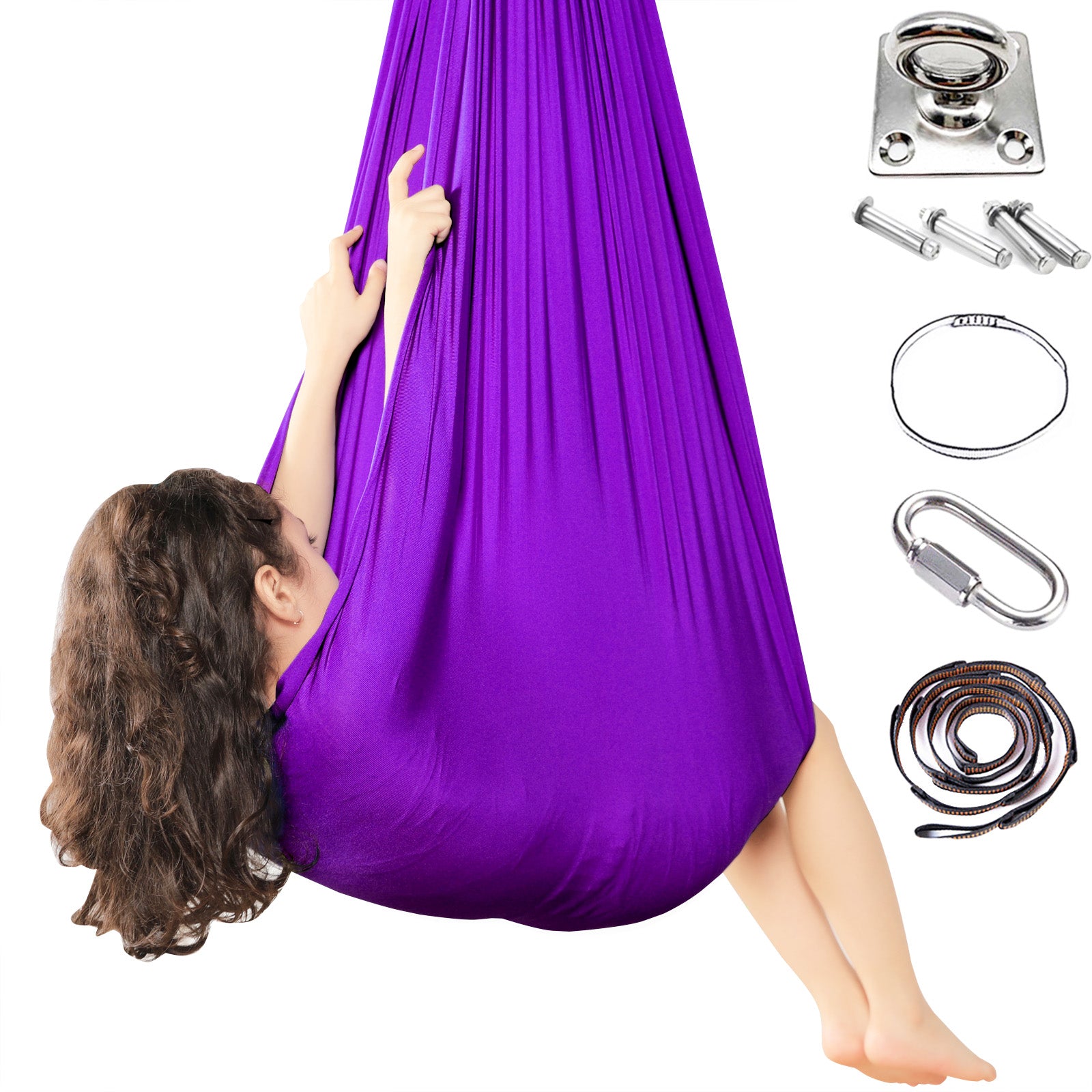 Kids Swing Hammock - Child's Rope Hanging Sensory Seat Nest Indoor Outdoor Use for Children with Autism, ADHD