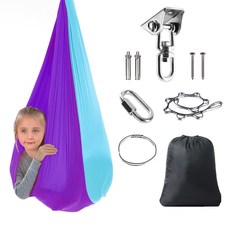 Kids Hammock Swing Double Layer Indoor Outdoor Hanging Yoga Swing Rocking Chair 150cm