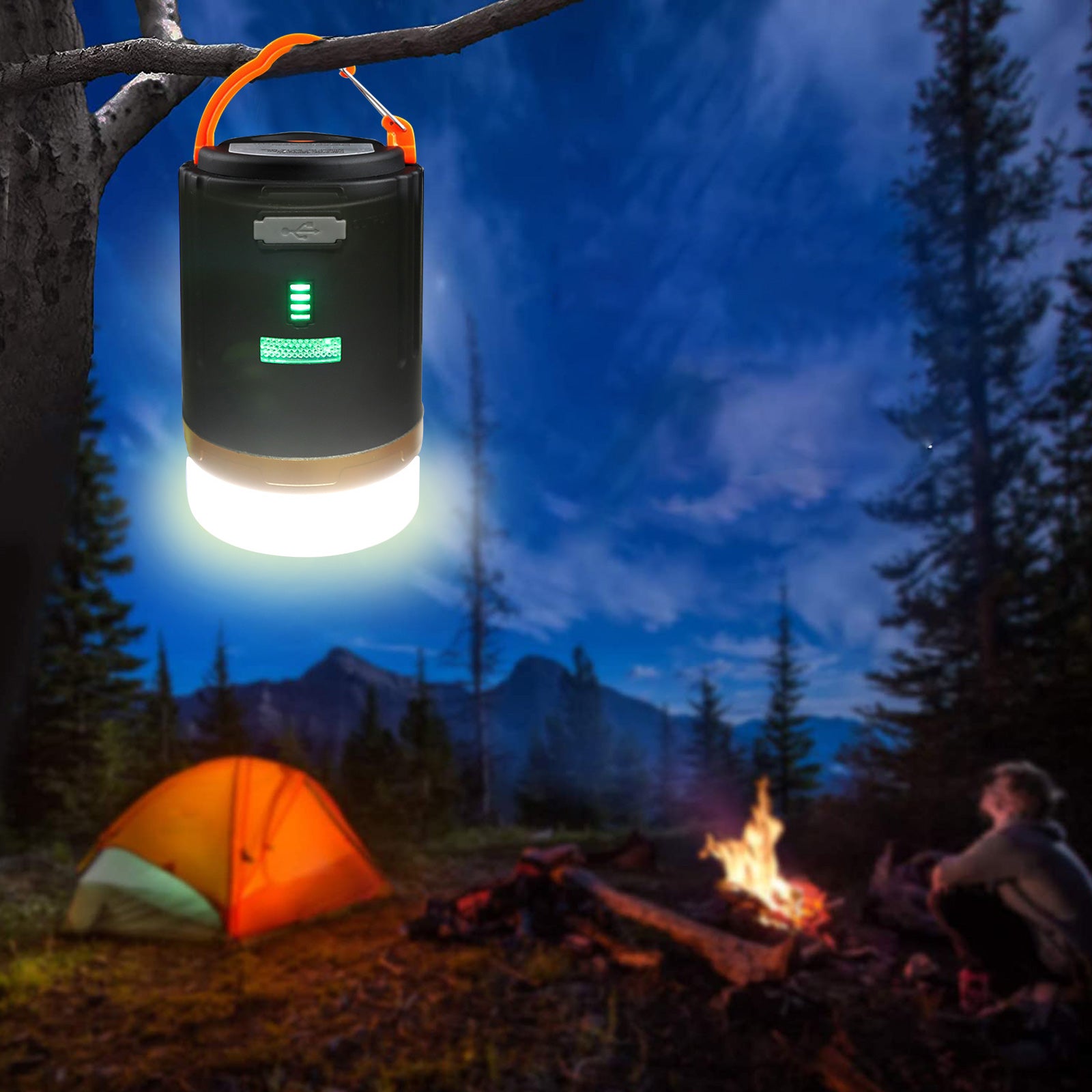LED Camping Lights USB Rechargeable Emergency Power Bank 3 Light Modes with Waterproof Remote Magnet Base Tent Lights for Camping Outdoor Hurricane Outage Hiking