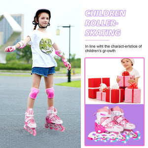 Adjustable roller skates inline skates for kids boys girls with luminous wheels