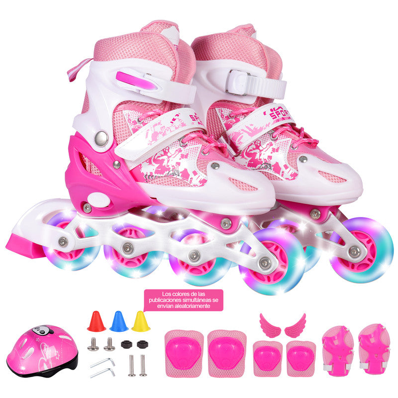 Adjustable roller skates inline skates for kids boys girls with luminous wheels