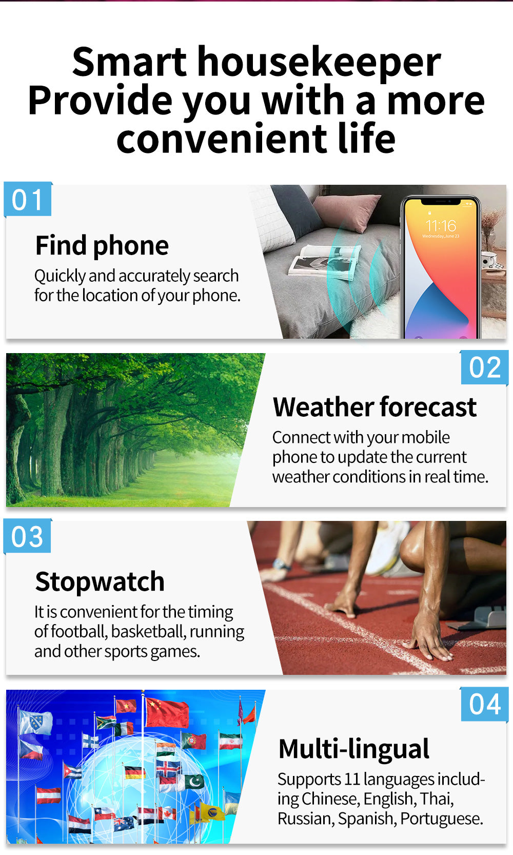 E17 Smart Watch with Make Call Portable Music Player Fitness Tracker Heart Rate Monitor for Men Women