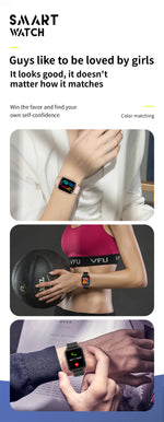 Smart Watch with 1.7" Activity Watch Accurate Body Temperature Detection Monitor Heart Rate Blood Oxygen Sleep 10 Days Battery Life IP68 Waterproof