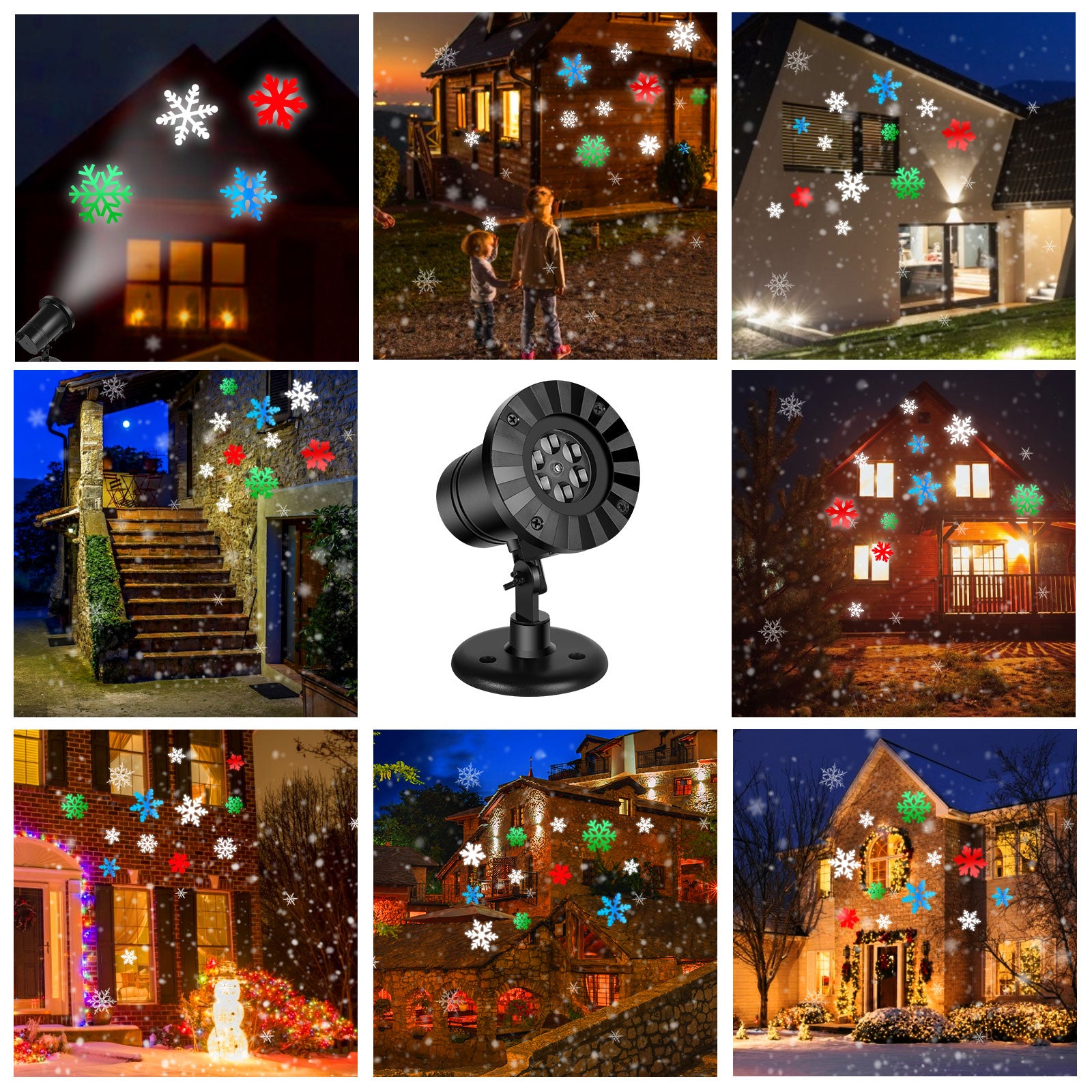 Halloween Christmas Projector Lights Outdoor Moving Snowflake Lights Waterproof for Holiday Party Garden Wedding Indoor Outdoor Decorations, Color /White Snowflake