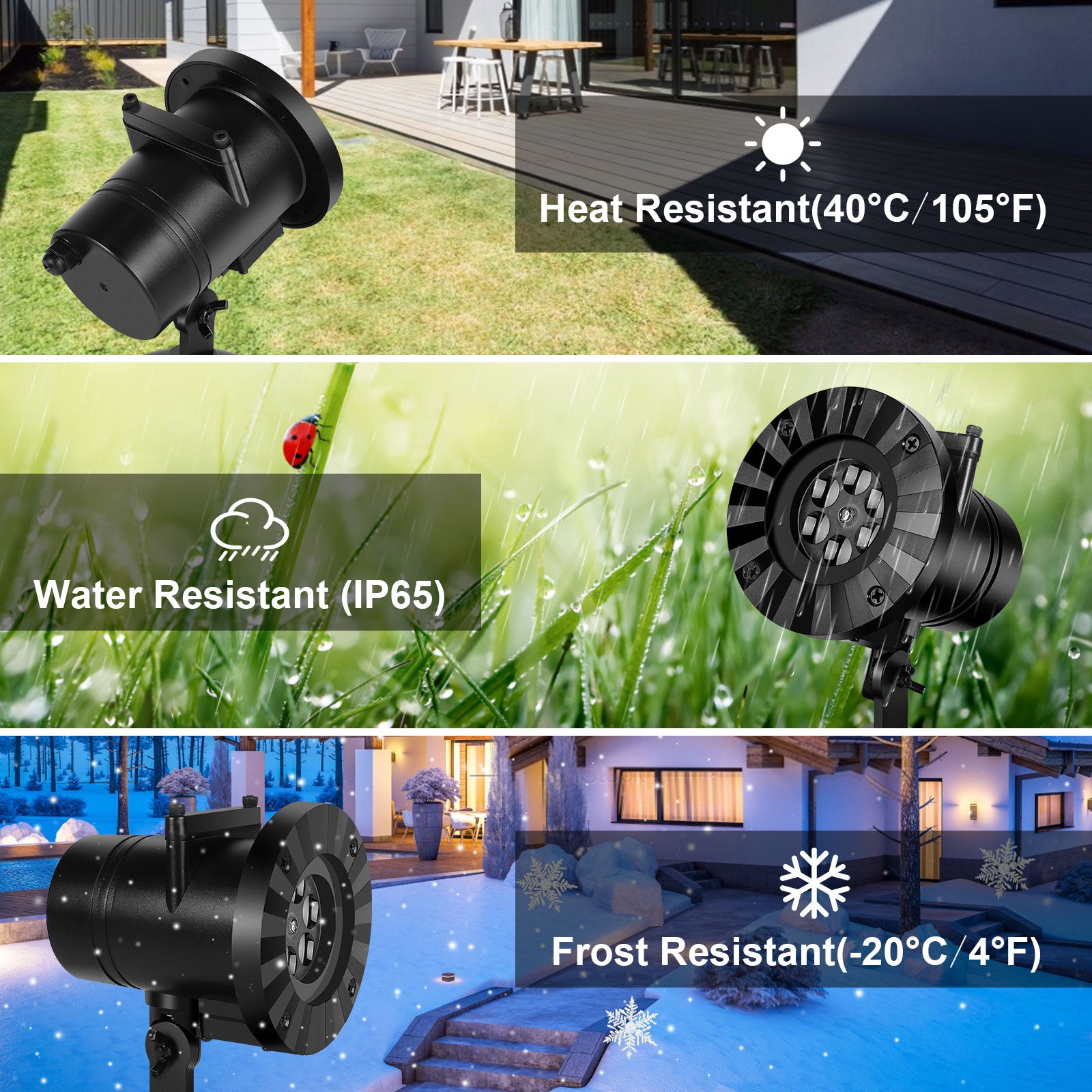 Halloween Christmas Projector Lights Outdoor Moving Snowflake Lights with 14 switchable pattern lenses Waterproof for Holiday Party Garden Wedding Indoor Outdoor Decorations
