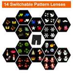 Halloween Christmas Projector Lights Outdoor Moving Snowflake Lights with 14 switchable pattern lenses Waterproof for Holiday Party Garden Wedding Indoor Outdoor Decorations