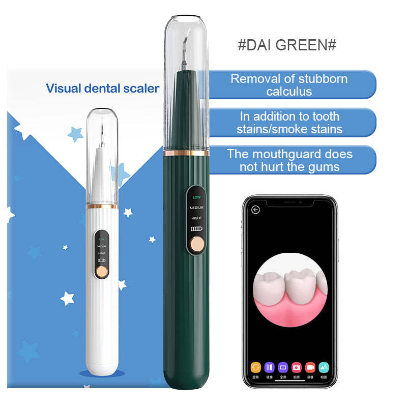 Ultrasonic Tooth Plaque Remover with HD WiFi Camera LED Lights Electric Tooth Cleaner Portable Tartar Remover