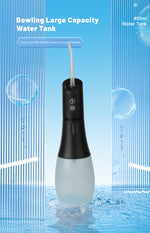 Cordless Oral Irrigator Portable Teeth Cleaner Water Dental Flosser with 400ml Big Water Tank 6 nozzles 5 Modes