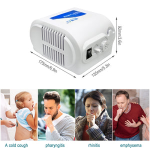 Nebulizer Compressor Portable Pro Compact Cooling Mist System for Children Adults Home Use Travel