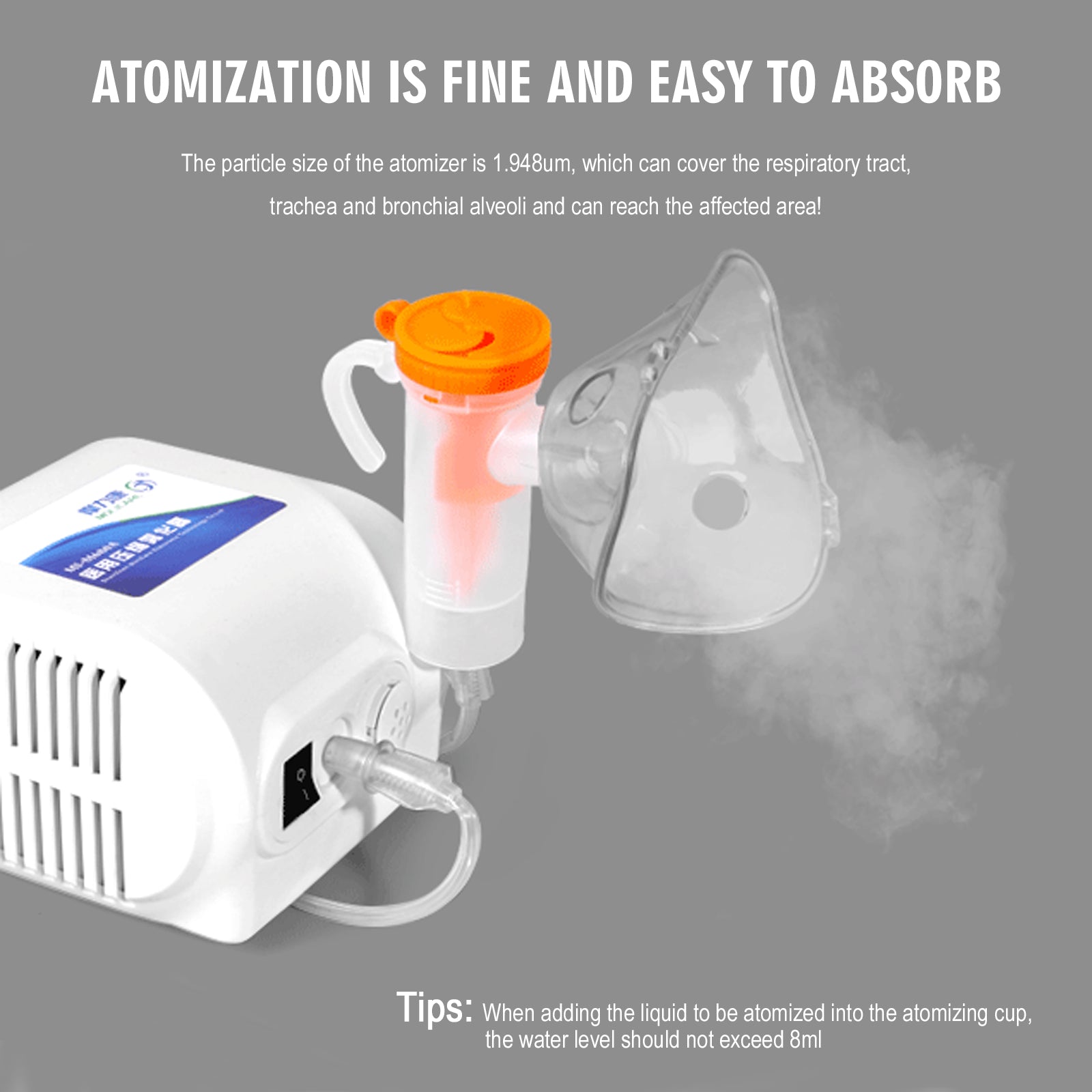 Nebulizer Compressor Portable Pro Compact Cooling Mist System for Children Adults Home Use Travel