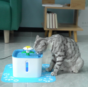 Automatic Cat Water Fountain Dog Water Dispenser with 3 Replacement Filters & 1 Silicone Mat for Cats Dogs Pets